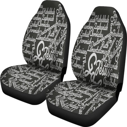 Custom-Made Holy Bible Books White Black Car Seat Covers