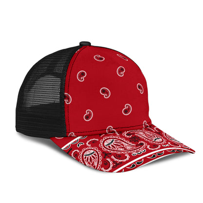 Classic Red Bandana All Over Mesh Back Cap