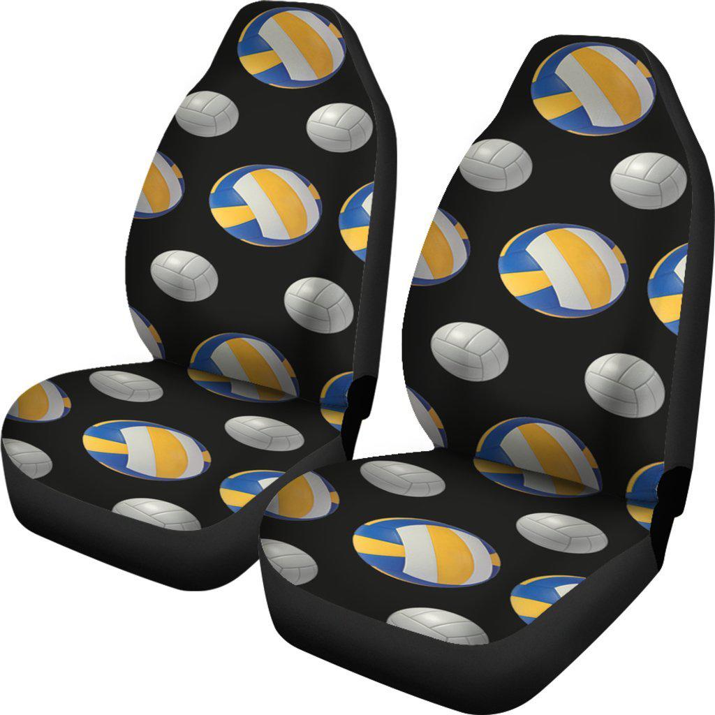 Blue Yellow Volleyball Design Seat Covers