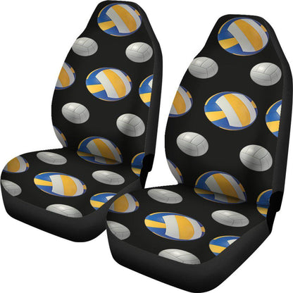 Blue Yellow Volleyball Design Seat Covers