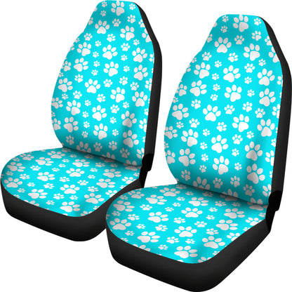 Paw Print Car Seat Cover Light Bue
