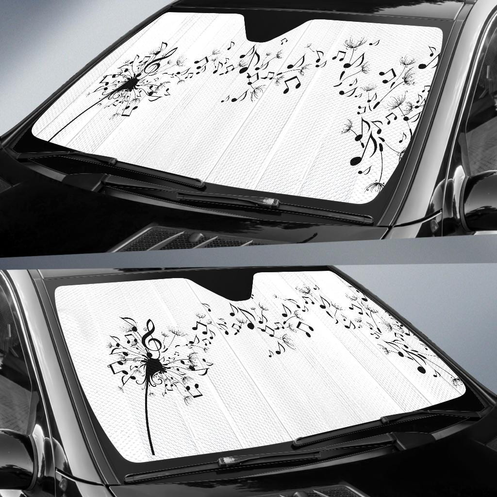 Blowing Music Notes Auto Sun Shade