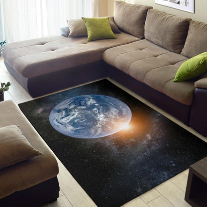 Earth Outer Space Sunrise Area Rug