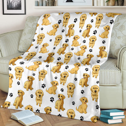 Premium Blanket Golden Retriever Paw
