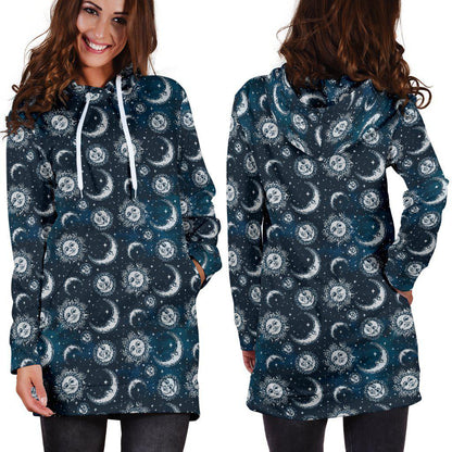 Sun and Moon Women's Hoodie Dress