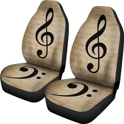Treble Base Clef Music Seat Covers