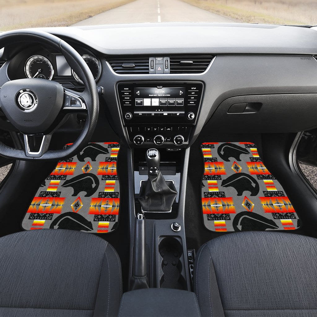 Thunderbear Gray Front And Back Car Mats (Set Of 4)