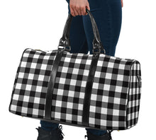 Black and White Buffalo Plaid Travel Bag