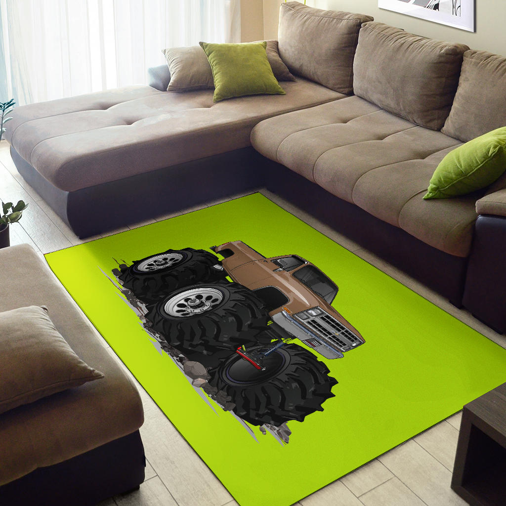 1986 4x4 Pickup Truck Car Art Area Rug