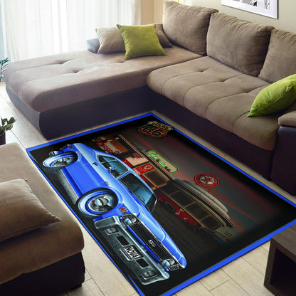 1971 Nova Route 66 Gas Station Area Rug