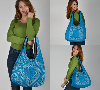 Sky Blue Bandana Grocery Bag 3-Pack