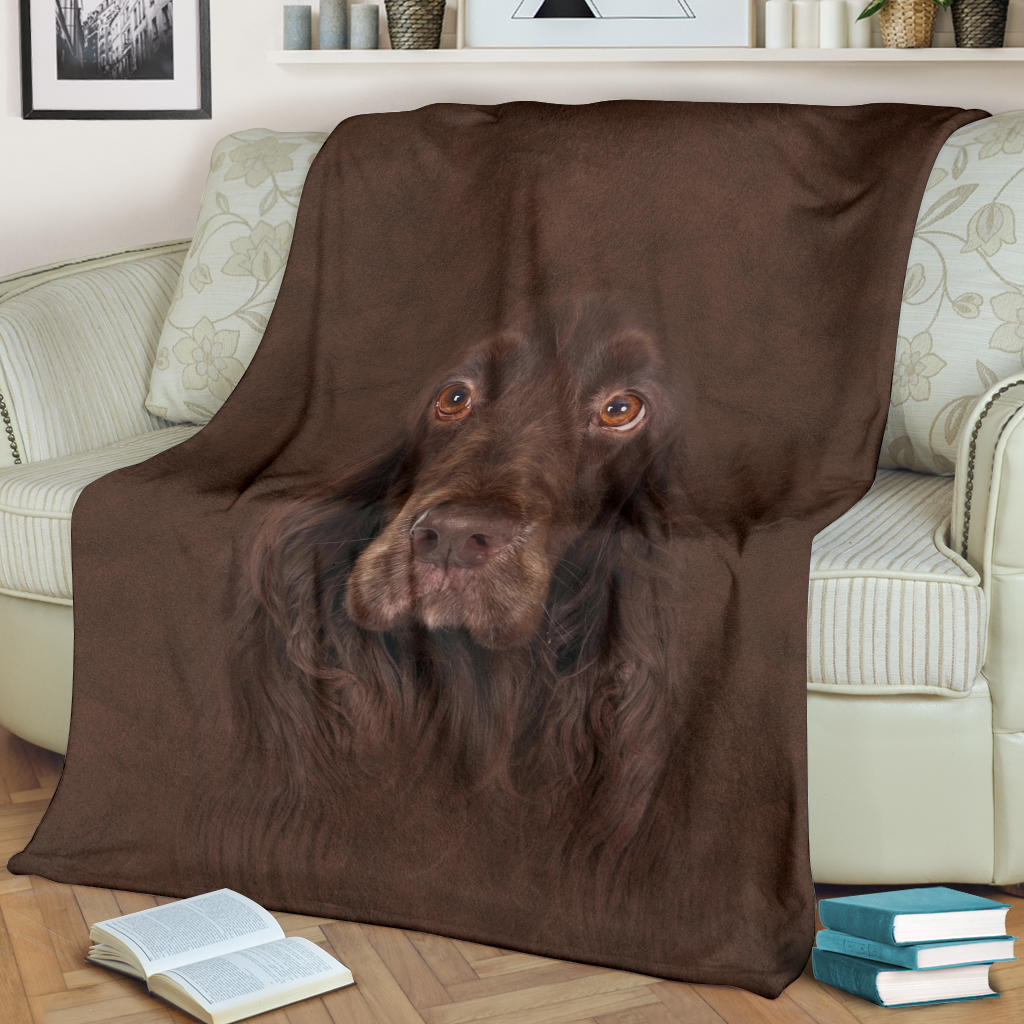 Premium Blanket Field Spaniel Face Hair