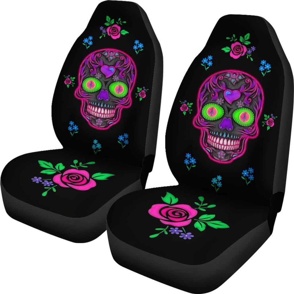 Wicked Skulls Car Seat Covers for Skull Lovers (set of 2)