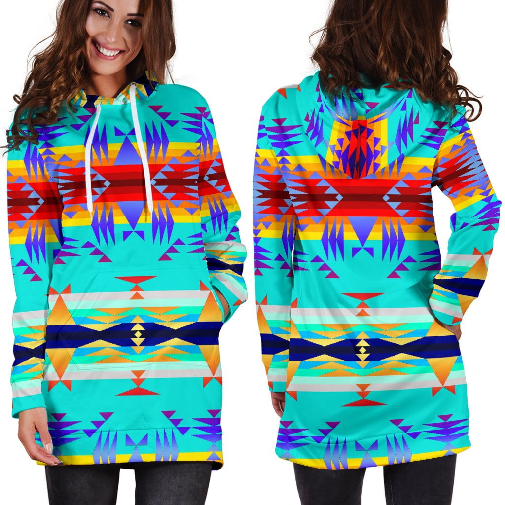 Between the Mountains Fire Hoodie Dress