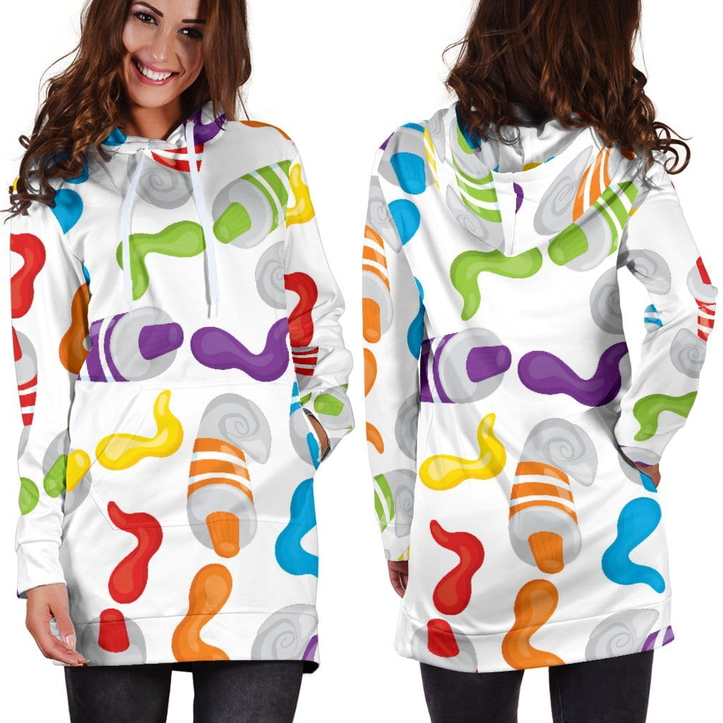 Squeezed Paint Hoodie Dress