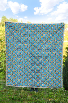 Blue Sugar Skull Delight Quilt