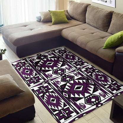Native Stylish Area Rug Great for any Room Black Bottom  (purple)