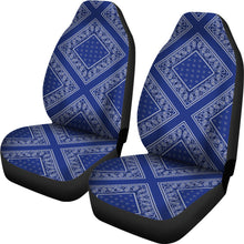 Royal Blue Bandana Car Seat Covers Diamond