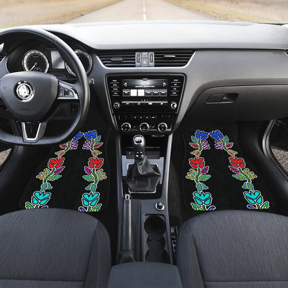 Four Directions Floral Front And Back Car Mats (Set Of 4)
