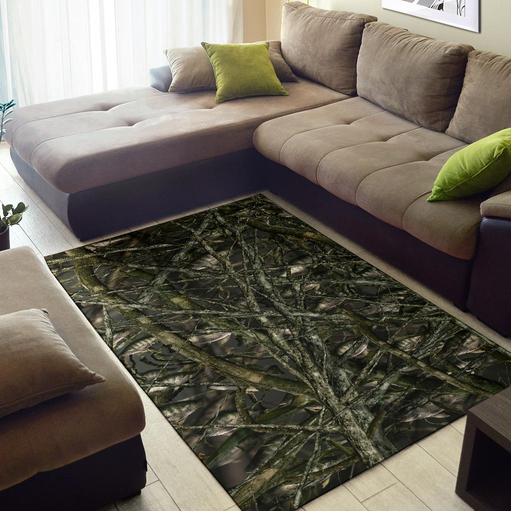 Crappie Fish Camo Bush Area Rug