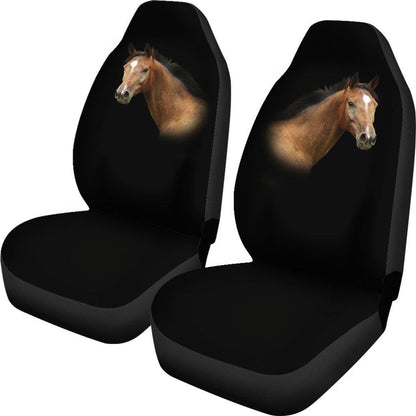 Quarter Horse Head Black Seat Covers