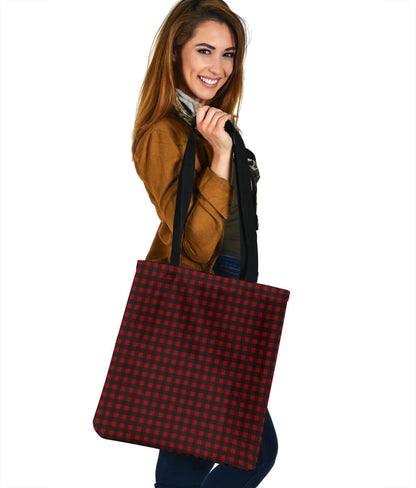Black and White Buffalo Plaid Printed Tote Bag