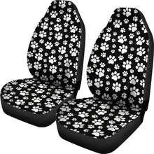 Paw Print Car Seat Covers Black