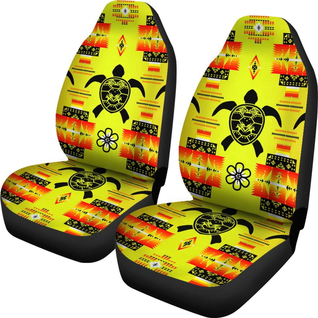 Turtle Yellow Orange Set of 2 Car Seat Covers