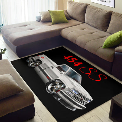 1990 454SS Pickup Truck Car Art Area Rug