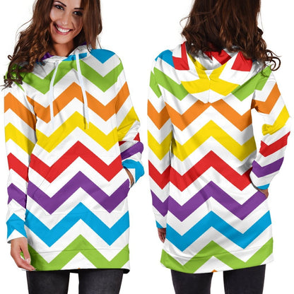 Rainbow Chevron Hoodie Dress