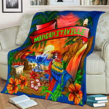 Margaritaville Royal Blue Parrot Beach Sunset Premium Blanket