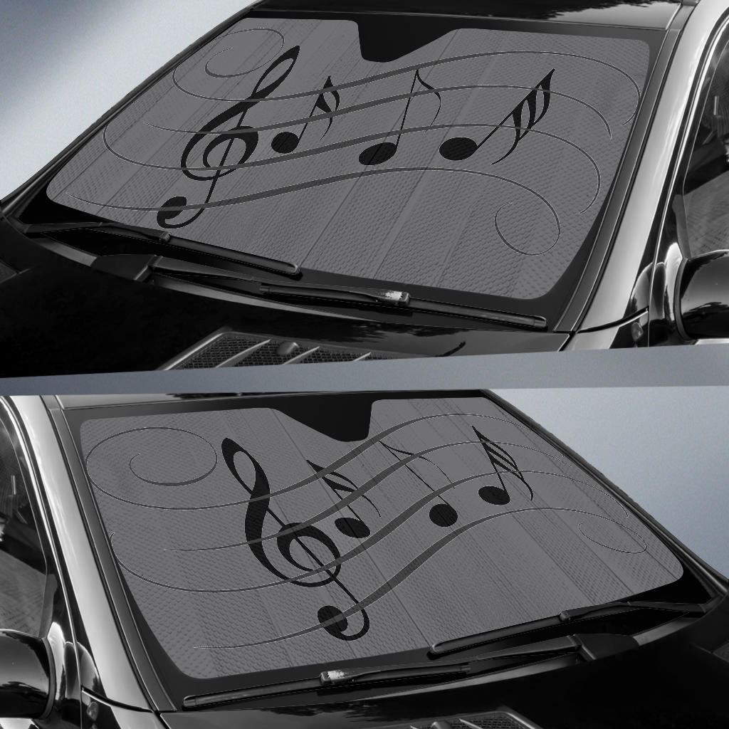 Music Notes Auto Sun Shade