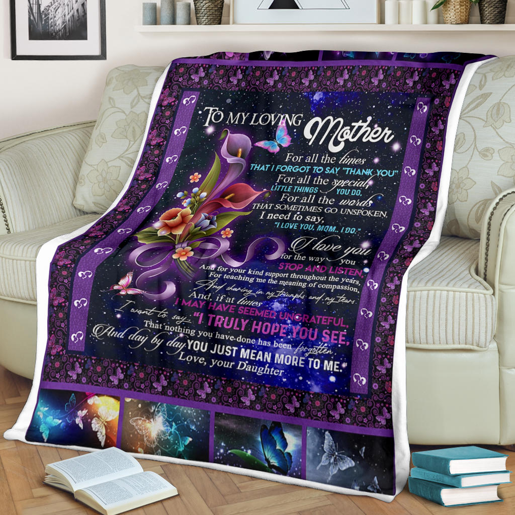 To My Loving Mother Premium Blanket