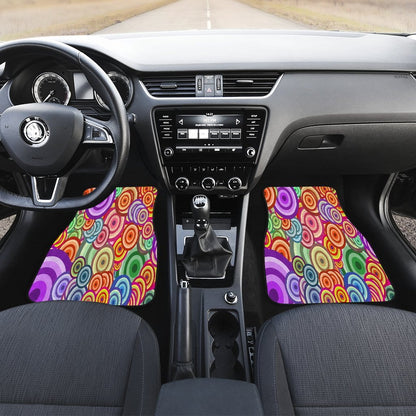 Retro Circles Car Floor Mats (Set of 2 Front)