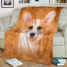 Premium Blanket Corgi 2 Face Hair