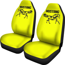 Mustang Horse Silhouette Yellow Seat Covers
