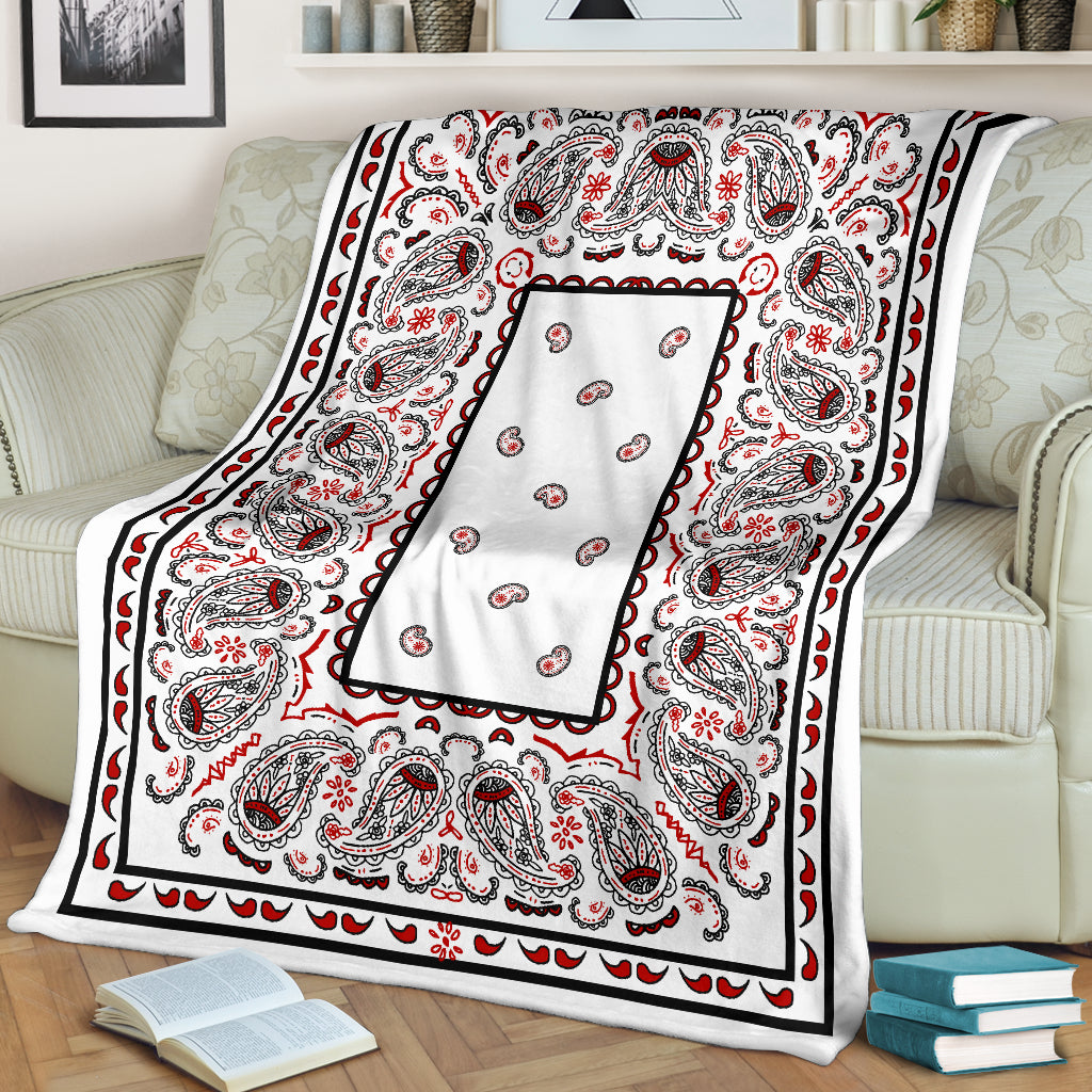 Ultra Plush Wicked White Bandana Throw Premium Blanket