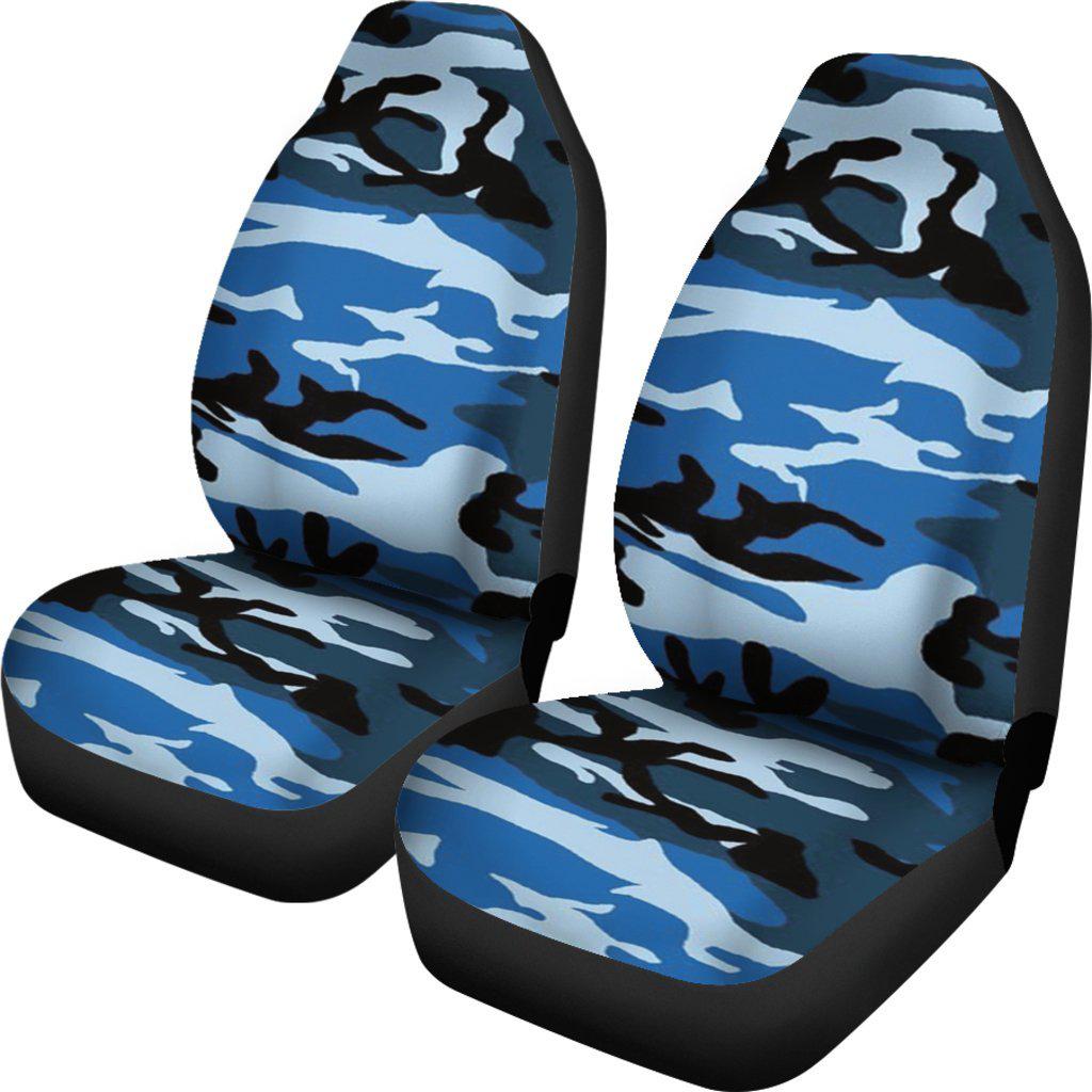 Blue Camouflage Design Seat Covers