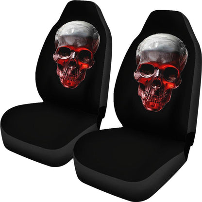 Glowing Skull Design Black Seat Cover