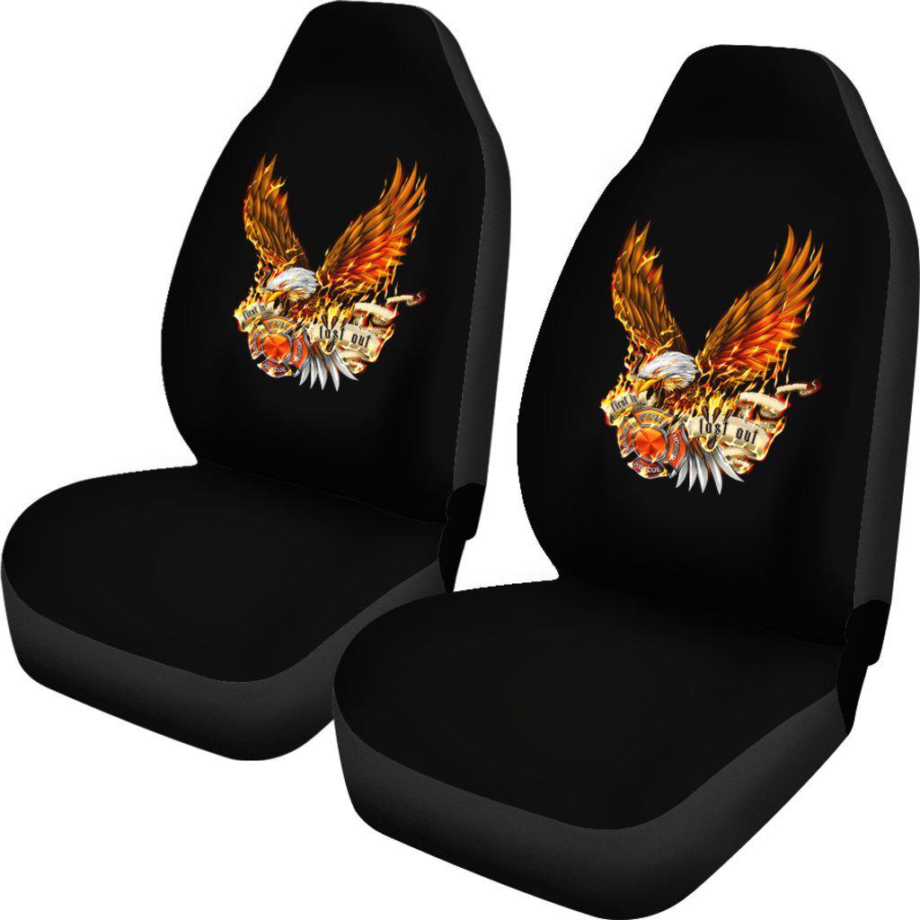 Firefighter First In Last Out Eagle Design Seat Covers