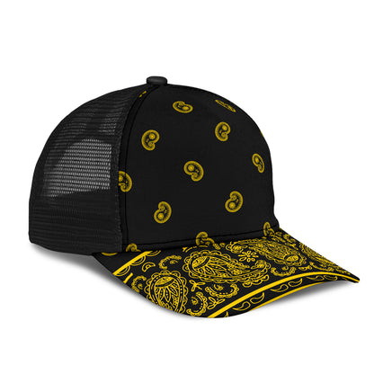Black Gold Bandana All Over Mesh Back Cap