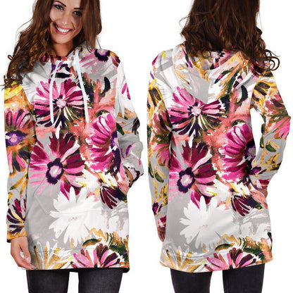 Pink Floral Hoodie Dress Tasteful Design