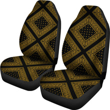 Black Gold Bandana Car Seat Covers Diamond