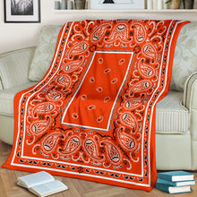 Ultra Plush Tangerine Bandana Fleece Premium Blanket
