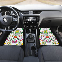 Geometric Floral Summer-White Set of 4 Car Floor Mats