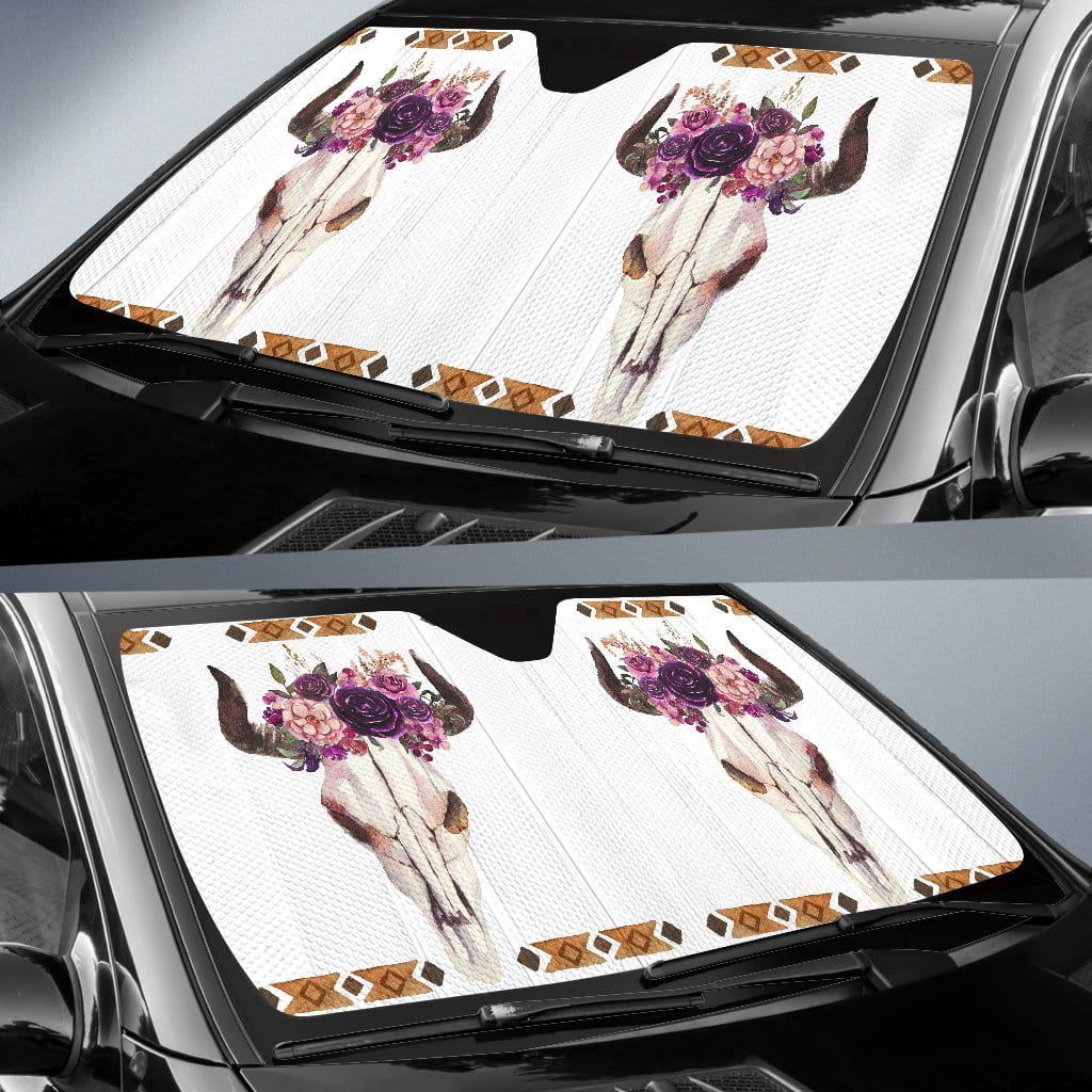 Cow Skull Car Sun Shades