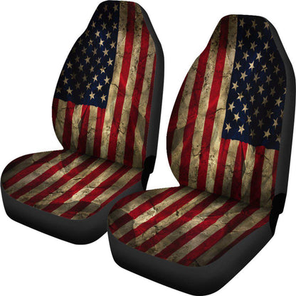 Aged American Flag Seat Covers