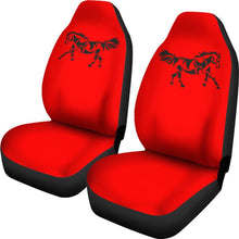 Black Horse Silhouette 2 Red Seat Covers