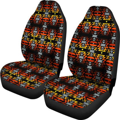 Black Fire Red  Set of 2 Car Seat Covers
