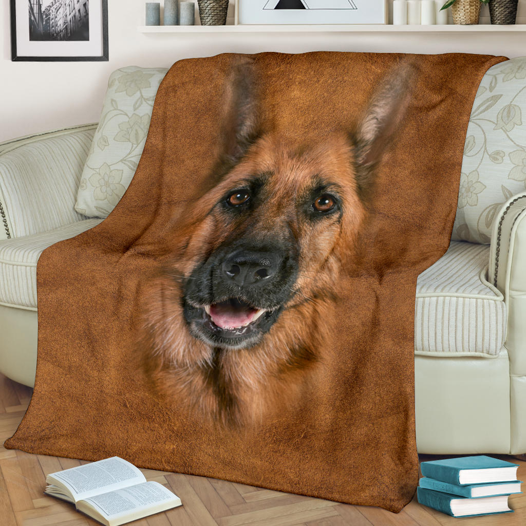 Premium Blanket German Shepherd Face Hair